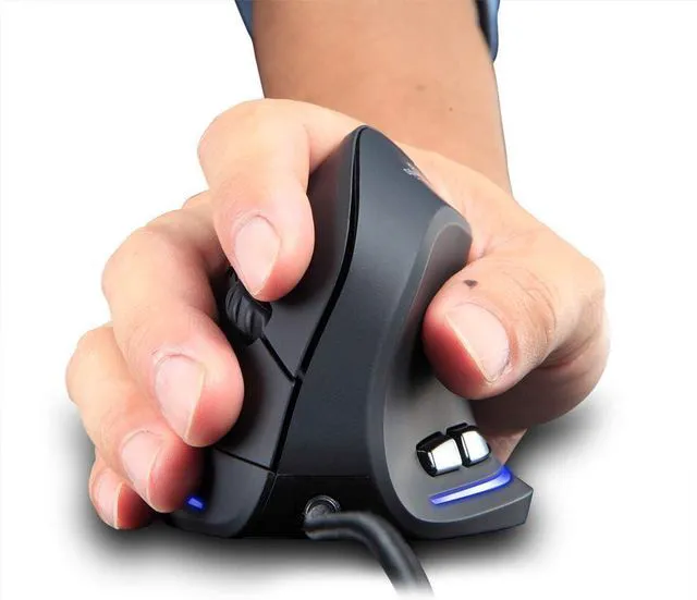 Alt view image 6 of 7 - Vertical Ergonomic Mouse,3200DPI,6 Buttons,LED Illumination,Prevention Against Mouse Arm,USB Optical Wired Mice for Laptop,PC,Mac,Black