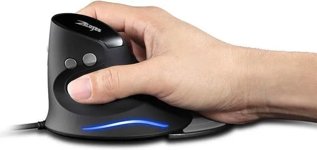 Alt view image 3 of 6 - Wired Vertical Mouse,3200DPI,6 Buttons,Removable Wrist Rest,Ergonomic Design,LED Illumination,USB Optical Mouse for Laptop,PC,Mac,Black