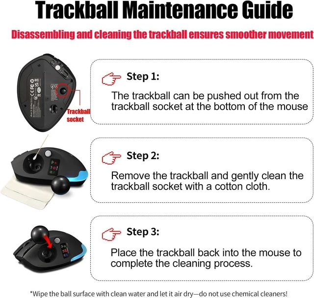 Alt view image 4 of 7 - Wireless Trackball Mouse with Display,Ergonomic Bluetooth Mouse,Rechargeable,4800 DPI, 3-in-1(BT +2.4GHz USB Receiver+Type-C), 8 Programmable Buttons,LED Lighting,for Laptop, PC, Pad,Black