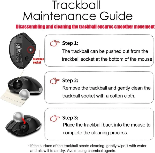 Alt view image 6 of 7 - Wireless Trackball Mouse,Bluetooth Mouse,Rechargeable,4800 DPI, 2-in-1(BT 5.0/3.0+2.4GHz USB Receiver), 8 Buttons,Ergonomic Design,LED Lighting,for Laptop, PC, Pad,Black