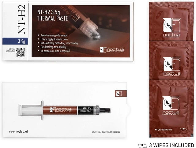Alt view image 4 of 5 - NT-H2 3.5g, High-Performance Thermal Paste and 3 Cleaning Wipes