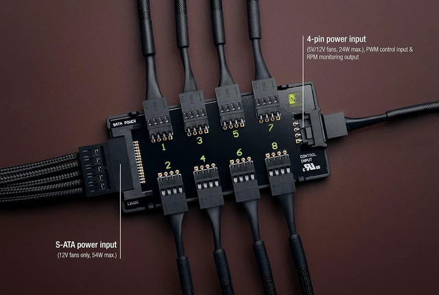 Alt view image 3 of 5 - NA-FH1, 8-Port PWM Fan Hub, Magnetic with Short Circuit Protection