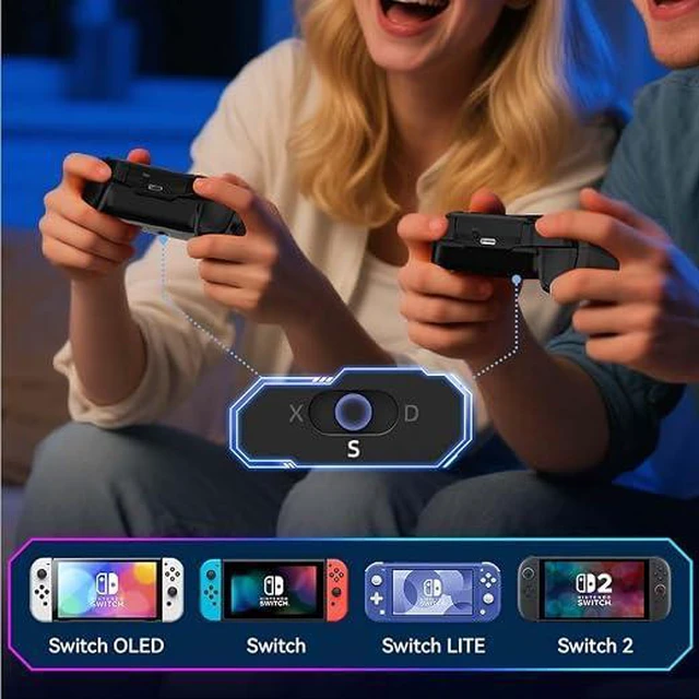 Alt view image 3 of 6 - Wireless Controller for PC, iPhone, Android, Switch, Steam, Gamepad 2.4G Bluetooth Controller with Hall Effect Trigger,Turbo,Rumble Vibration (Black)
