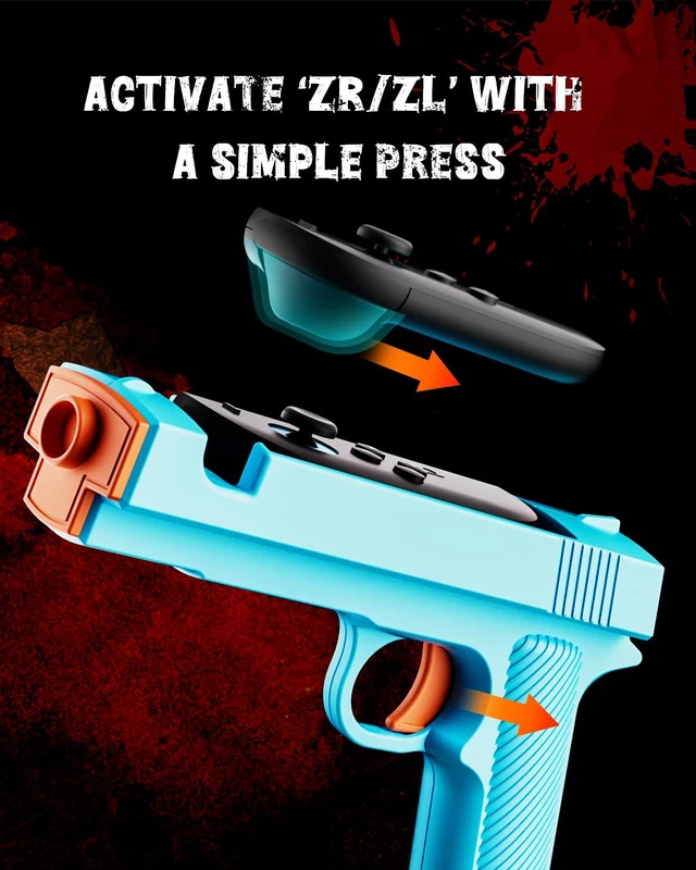 Alt view image 2 of 6 - Shooting Game Gun Controller for Nintendo Switch 2, Hand Grip Motion Controller for The House of the Dead, Wild Guns Reloaded and Spooky Spirit Shooting Gallery, Gaming Accessory (Only for Switch 2)