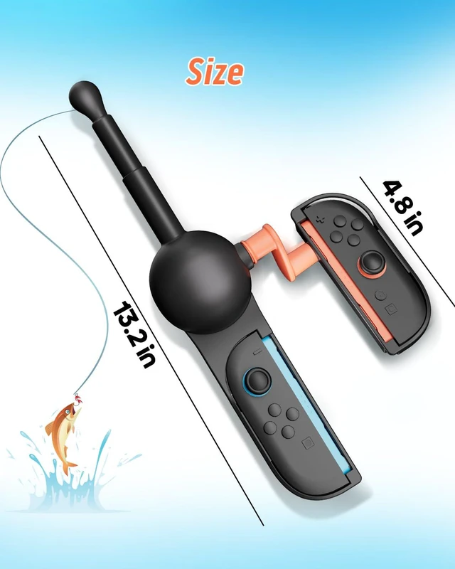 Alt view image 6 of 7 - Fishing Rod Controller for Nintendo Switch 2/ Switch/Switch Oled, Gaming Accessory, Compatible with Bass Pro Shops: The Strike & Fishing Star World Tour, Ideal for Family Fun & Gifting