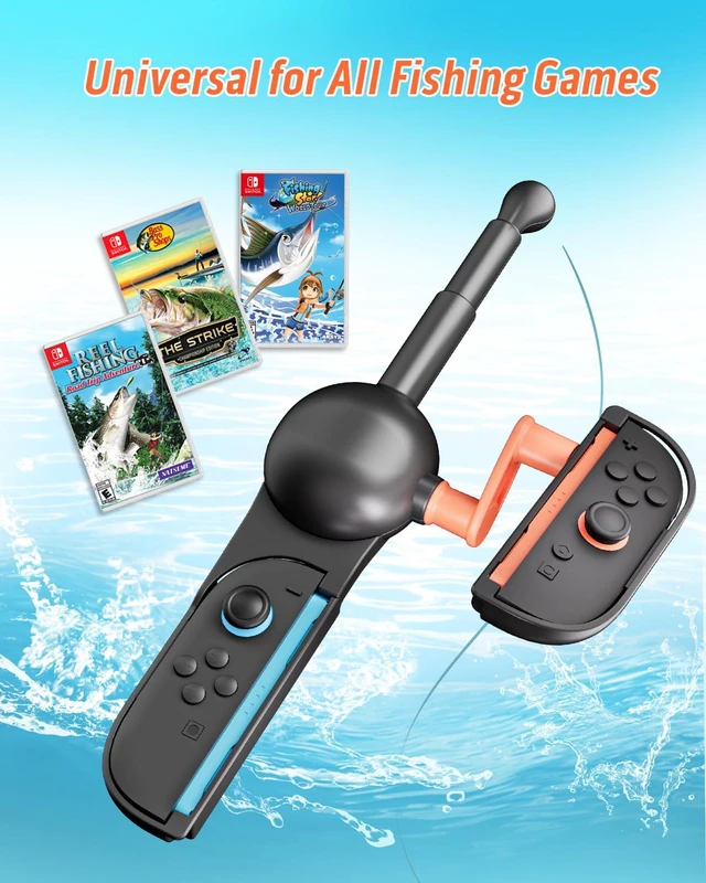 Alt view image 2 of 7 - Fishing Rod Controller for Nintendo Switch 2/ Switch/Switch Oled, Gaming Accessory, Compatible with Bass Pro Shops: The Strike & Fishing Star World Tour, Ideal for Family Fun & Gifting