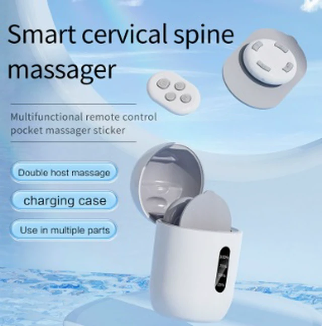 Alt view image 4 of 4 - Q1 Portable Pulse Massage Device with Charging Case, Mini Wearable Massage Pad for Neck, Back, Waist & Legs, 16-Level Intensity, Rechargeable
