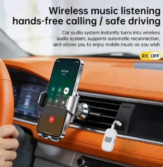 Alt view image 2 of 4 - JS58 Mini Bluetooth 6.0 Audio Transmitter Receiver, 2-in-1 Wireless Audio Adapter, TX/RX Dual Mode, 10m Transmission Range, 150mAh Battery, Type-C Charging