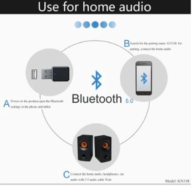 Alt view image 3 of 4 - USB Bluetooth 5.1 Audio Receiver for Car, AUX Bluetooth Adapter with Built-in HD Microphone, Hands-Free Calling, Noise Reduction, Auto Connect, Plug & Play Wireless Audio Adapter