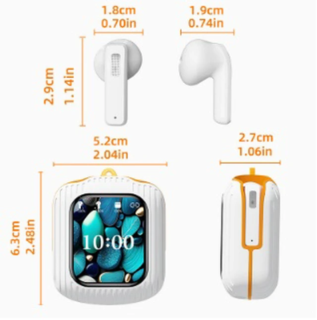 Alt view image 2 of 4 - K8 Smart Wireless Headphones with 1.83" TFT Display, Bluetooth 5.4, 30H Total Playtime with Charging Case, 5H Playback, Type-C Charging, 10m Range