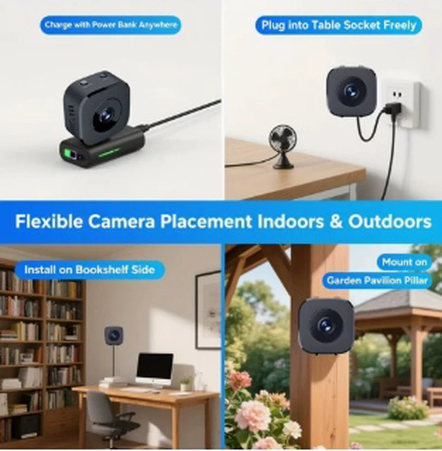 Alt view image 4 of 4 - 1080P Smart WiFi Security Camera, Indoor Outdoor Home Surveillance Camera with App Remote Live Viewing, Cloud Storage, 3.6mm Lens, 10m Wireless Range