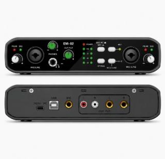 Main image of EM-02 USB External Sound Card with Stereo Headphone Support, Plug & Play Audio Adapter for PC, Recording, Streaming & Live Broadcasting, Wired Audio Interface