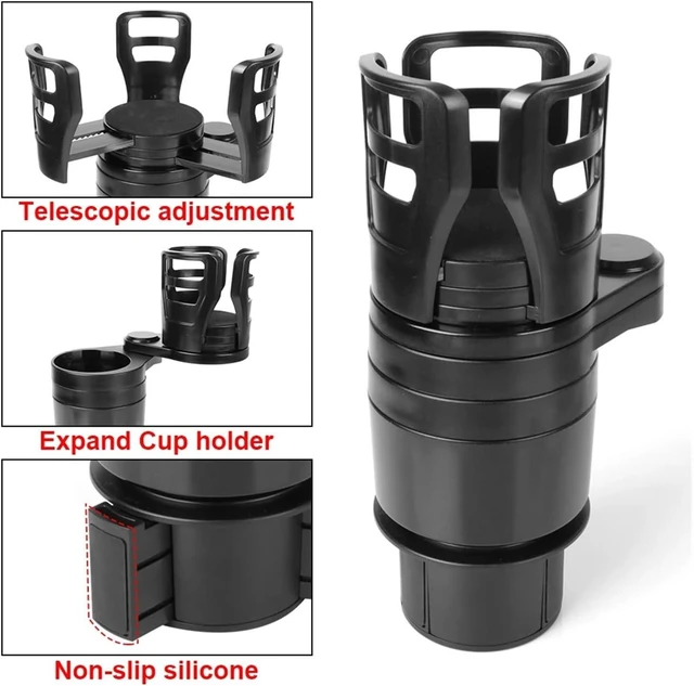 Alt view image 3 of 6 - Telescopic Rotating Auto Stand Organizer Adjustable Car Cup Holder Car Drink Bottle Holder 4 in 1 Base Tray Expander Adapter