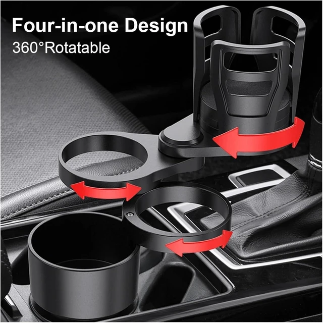 Alt view image 4 of 6 - Telescopic Rotating Auto Stand Organizer Adjustable Car Cup Holder Car Drink Bottle Holder 4 in 1 Base Tray Expander Adapter