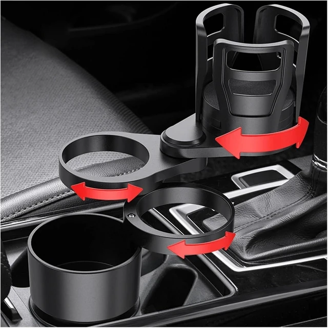 Alt view image 2 of 6 - Telescopic Rotating Auto Stand Organizer Adjustable Car Cup Holder Car Drink Bottle Holder 4 in 1 Base Tray Expander Adapter