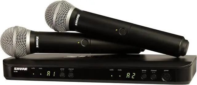Main image of BLX288/PG58 Dual-Channel Wireless Audio System H9 Band (512542 MHz) BLX88 Receiver, (2) BLX2 Transmitters with PG58 Dynamic Mic, Up to 14 Hr Battery, 300 ft Range