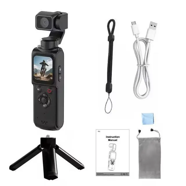 Alt view image 2 of 7 - 4K Mini Pocket Action Camera 330° Auto Rotate Touchscreen Vlog Video Recorder