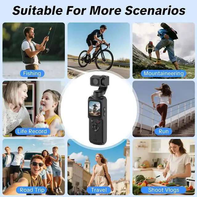 Alt view image 3 of 7 - 4K Mini Pocket Action Camera 330° Auto Rotate Touchscreen Vlog Video Recorder