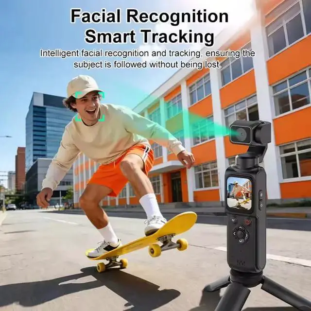 Alt view image 5 of 7 - 4K Mini Pocket Action Camera 330° Auto Rotate Touchscreen Vlog Video Recorder