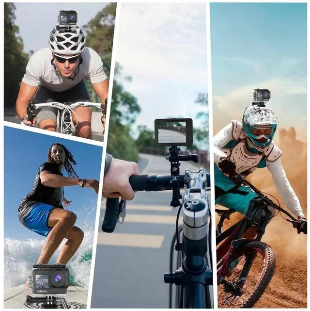 Alt view image 3 of 7 - Action Camera 5K 60FPS WiFi EIS Dual Screen Waterproof Sports Camera Remote