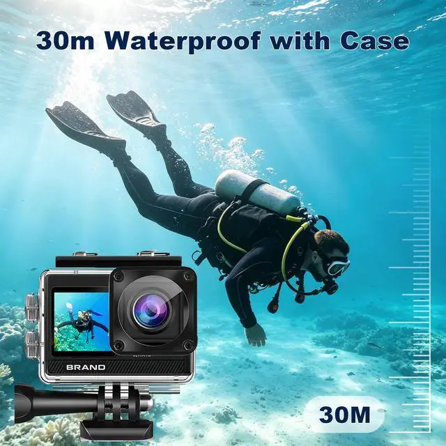 Alt view image 5 of 7 - Action Camera 5K 60FPS WiFi EIS Dual Screen Waterproof Sports Camera Remote