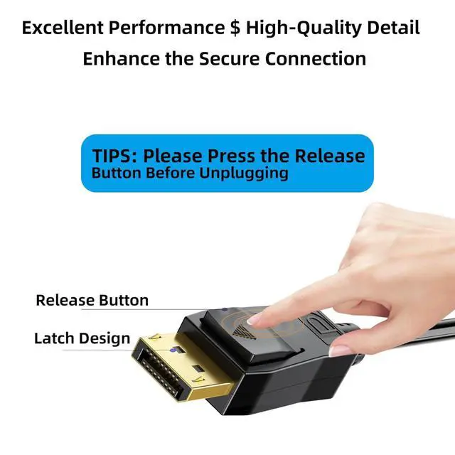 Alt view image 4 of 7 - 4K DisplayPort to HDMI Cable: 10ft Gold-Plated DP to HDMI Cord - 5Pack Diaplay Port to HDMI Cables Supporting 4K@30Hz 2K@120Hz 1080P Full HD for NVIDIA AMD Desktop Monitor Projector Laptop