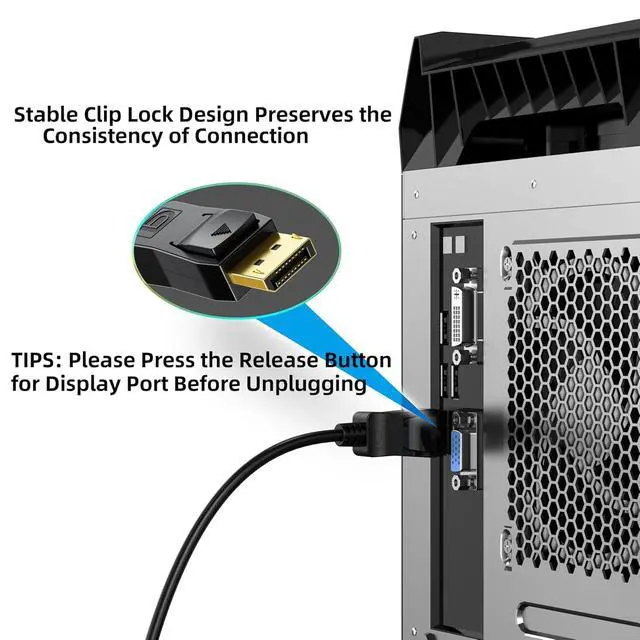 Alt view image 5 of 7 - 4K DisplayPort to HDMI Cable: 10ft Gold-Plated DP to HDMI Cord - 5Pack Diaplay Port to HDMI Cables Supporting 4K@30Hz 2K@120Hz 1080P Full HD for NVIDIA AMD Desktop Monitor Projector Laptop