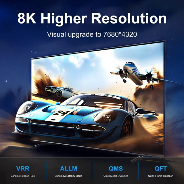 Alt view image 4 of 7 - Fiber Optic HDMI 2.1 Cable 23ft, 8K Long Active HDMI Cable, High Speed Fiber HDMI Cord 8K@60Hz 4K@120Hz, Dynamic HDR, eARC, HDCP 2.2&2.3, 3D, for HDTV Monitor Game Laptop Home Theatre