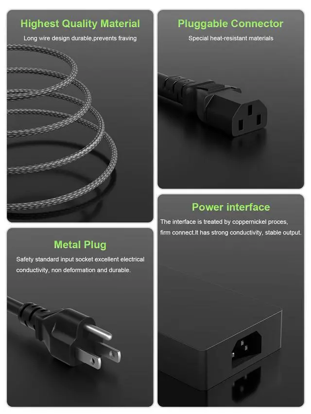 Alt view image 6 of 7 - 230W Charger Compatible with Razer Blade 14 15 16" 17 (2025-2018) RZ09 RTX-3060/3070/3080/4060/4070 Gaming Laptop RC30-0530 RC30-0238 RC30-0248 Replacement Power Adapter