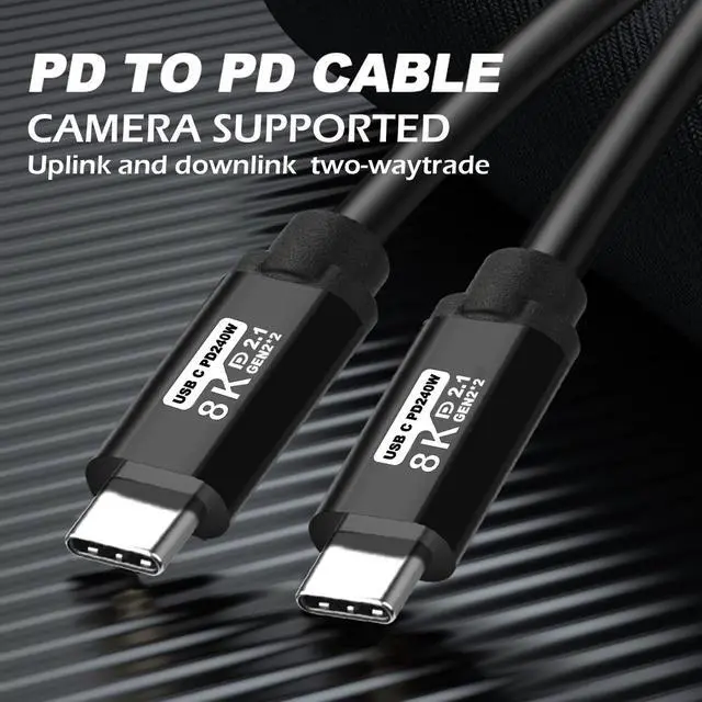 Alt view image 7 of 7 - Type C to USB C Cable 25FT,240W 8K60HZ USB C GEN2x2(Data usb3.1),USB C Video Output From USB3.2/ USB4.0 Fast Charging & Sync for Xreal MacBook Pro iPad Pro iPhone 15 Pro Galaxy S22 Portable Monitor