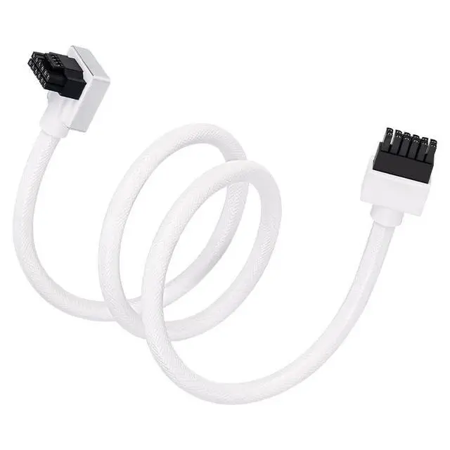 Alt view image 3 of 5 - Hydra-16PIN 12VHPWR Modular Cable, 90 Degree Adapter, 12+4-Pin (16-Pin) 12HVPWR to 12HVPWR, Male to Male for All RTX 40 and 50 Series 4080 4090 5080 (NOT 5090) PC GPU Power Cord (A Type, White)