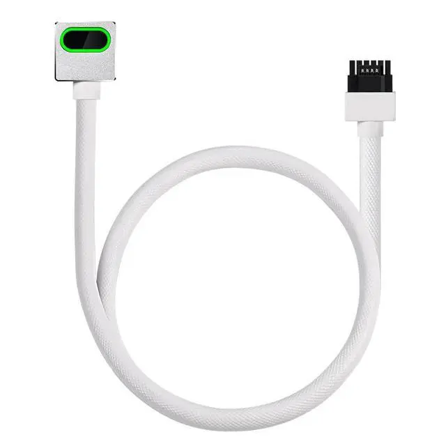 Alt view image 2 of 5 - Hydra-16PIN 12VHPWR Modular Cable, 90 Degree Adapter, 12+4-Pin (16-Pin) 12HVPWR to 12HVPWR, Male to Male for All RTX 40 and 50 Series 4080 4090 5080 (NOT 5090) PC GPU Power Cord (A Type, White)