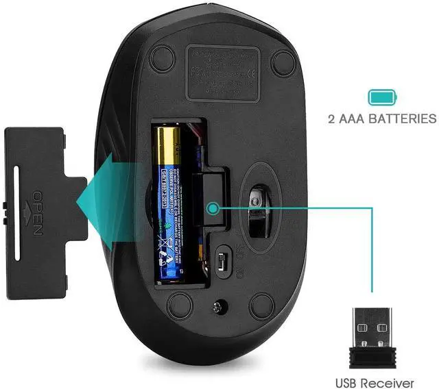 Alt view image 6 of 6 - 10-Pack Wireless Mouse,2.4G Portable Computer Mice for PC, Laptop, Windows,Office Included Wireless USB dongle (Black)