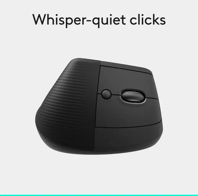 Alt view image 7 of 7 - Lift Vertical Ergonomic Mouse, Wireless, Bluetooth or Logi Bolt USB Receiver, Quiet clicks, 6 Buttons, Compatible with Windows/macOS/iPadOS, Laptop, PC - Graphite