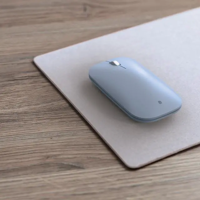 Alt view image 3 of 7 - Modern Mobile Mouse Designed by Microsoft Lightweight, Precision Navigation, Right/Left Hand Use, Scroll Wheel, BlueTrack Technology, Wireless Bluetooth for Mac/Windows/8/10/11 (Ice Blue)