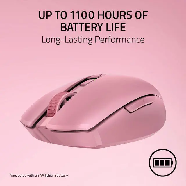 Alt view image 4 of 7 - Orochi V2 Wireless Gaming Mouse Ultra Lightweight & Portable, Bluetooth & 2.4GHz Wireless Connectivity, 18K DPI, Up to 1100 Hr Battery Life, Compatible with PC & Mac Quartz Pink