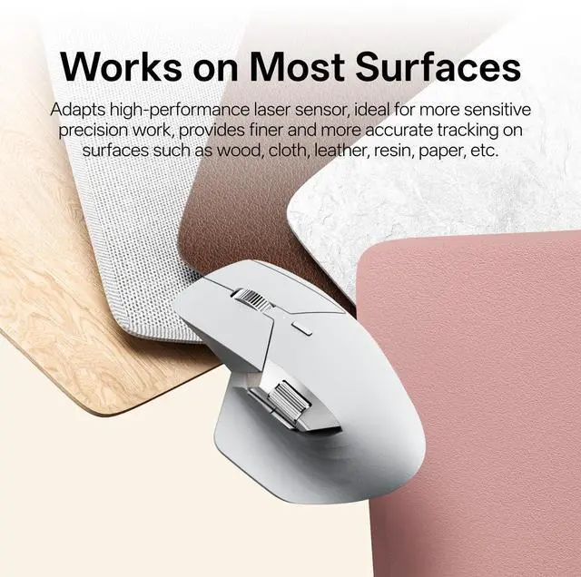 Alt view image 7 of 7 - MT760 PRO Wireless Mouse, NearLink + Bluetooth 5.0 Multi-Device, 12K DPI, 2K Polling, Ergo for Work & Gaming, 11 Programmable Buttons, On-Board Memory, Quiet Clicks, USB-C, 120 Days Battery Life