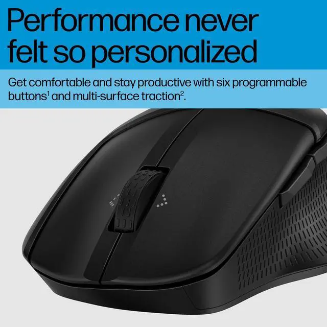 Alt view image 3 of 7 - 480 Comfort Bluetooth Mouse - Contoured Shape - Connect up to 3 Devices via Bluetooth® 5.3-6 Programmable Buttons - Multi-OS Compatible - Soft Side Grips, Quiet Clicks - Multi-Surface Traction