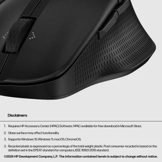 Alt view image 7 of 7 - 480 Comfort Bluetooth Mouse - Contoured Shape - Connect up to 3 Devices via Bluetooth® 5.3-6 Programmable Buttons - Multi-OS Compatible - Soft Side Grips, Quiet Clicks - Multi-Surface Traction