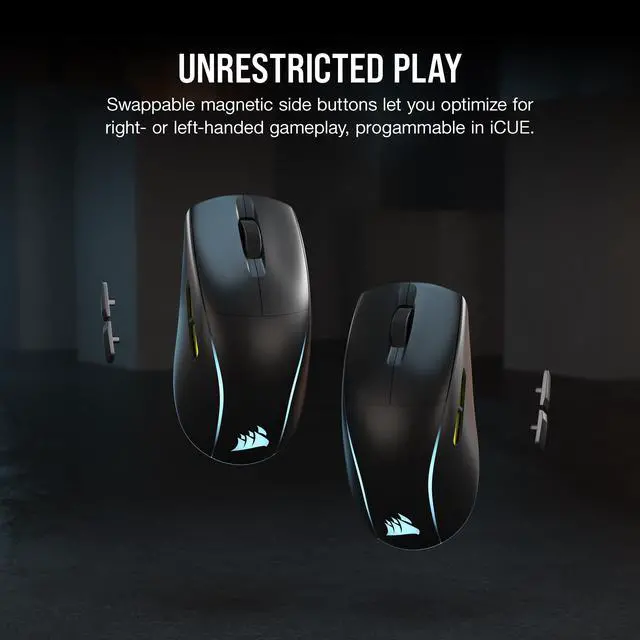 Alt view image 4 of 7 - M75 Wireless RGB Lightweight FPS Gaming Mouse 26,000 DPI Swappable Side Buttons iCUE Compatible PC Black
