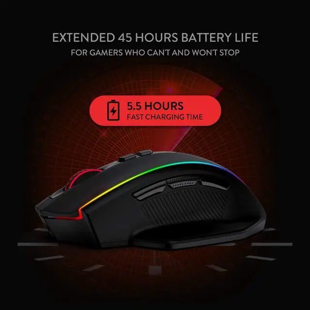 Alt view image 6 of 7 - M686 Wireless Gaming Mouse, 16000 DPI Wired/Wireless Gamer Mouse with Professional Sensor, 45-Hour Reliable Power Capacity, Customizable Macro and RGB Backlight for PC/Mac/Laptop