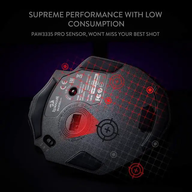 Alt view image 5 of 7 - M686 Wireless Gaming Mouse, 16000 DPI Wired/Wireless Gamer Mouse with Professional Sensor, 45-Hour Reliable Power Capacity, Customizable Macro and RGB Backlight for PC/Mac/Laptop