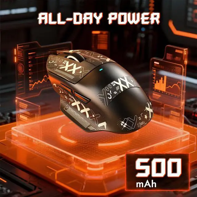 Alt view image 5 of 6 - V6 65g Superlight Wireless Gaming Mouse with Magnetic Charging Dock,BT/2.4GHz Wireless/Wired Mouse 1K Polling,PixArt PAW3311 Sensor,25000DPI,Tape,Office Gamer Mice for PC/Win/Mac(Black)