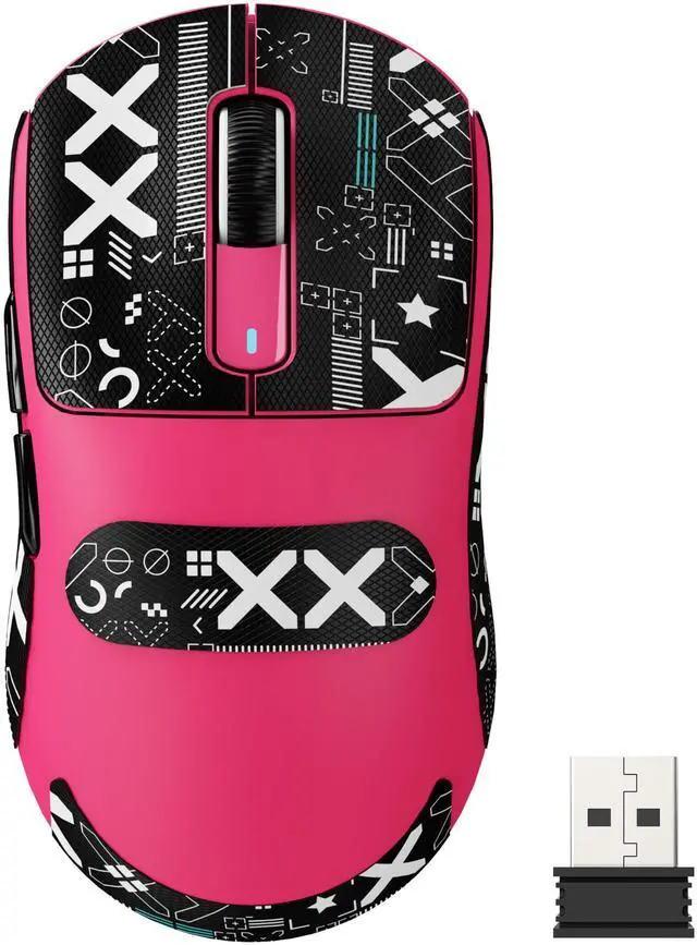 Main image of X3 Lightweight Wireless Gaming Mouse with Tri-Mode 2.4G/USB-C Wired/Bluetooth,Up to 26K DPI,PAW3395 Optical Sensor,Kailh GM8.0 Switch,5 programmable Buttons for PC/Mac(Berry Red+Stickers)