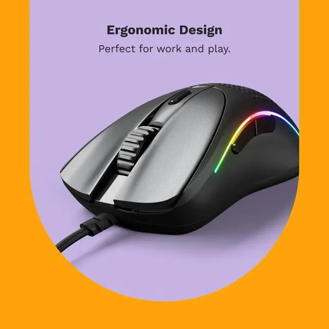 Alt view image 2 of 7 - Gaming - Superlight Wired PC Gaming Mouse with Honeycomb Shell, 6 Programmable Buttons, RGB Lighting & PTFE Skates - Model D 2, Matte Black