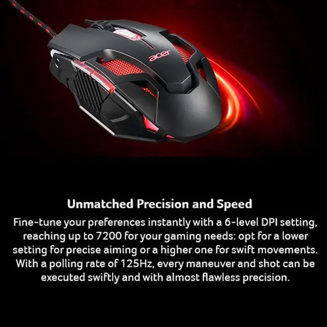 Alt view image 3 of 7 - Nitro Gaming Mouse III | RGB Wired Gaming Mouse | 6 Buttons | Adjustable DPI (8007200) | Ergonomic Design | Plug & Play for Gamers & Students, Casual Gaming & PC Setup Upgrade
