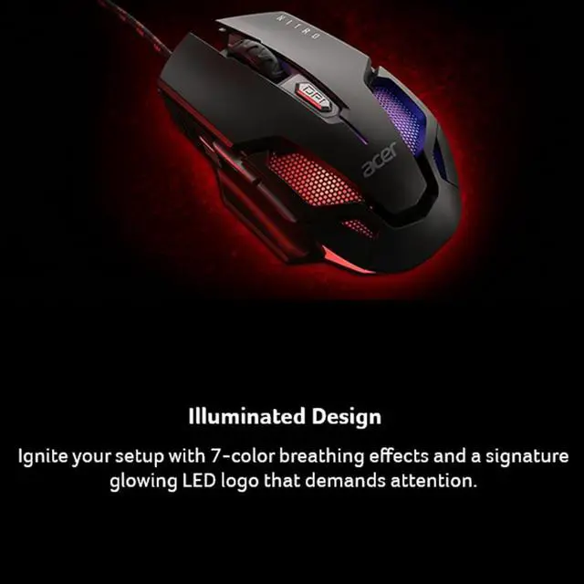 Alt view image 4 of 7 - Nitro Gaming Mouse III | RGB Wired Gaming Mouse | 6 Buttons | Adjustable DPI (8007200) | Ergonomic Design | Plug & Play for Gamers & Students, Casual Gaming & PC Setup Upgrade