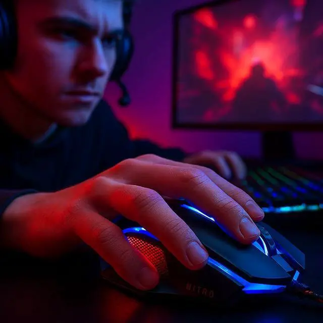 Alt view image 5 of 7 - Nitro Gaming Mouse III | RGB Wired Gaming Mouse | 6 Buttons | Adjustable DPI (8007200) | Ergonomic Design | Plug & Play for Gamers & Students, Casual Gaming & PC Setup Upgrade