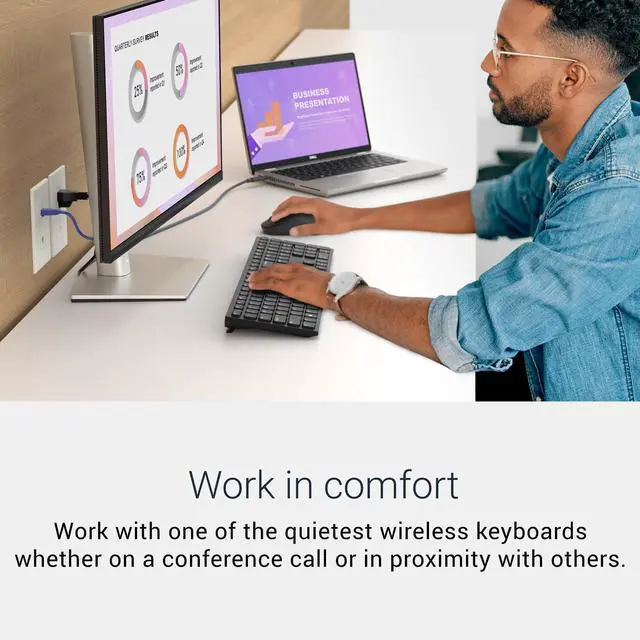 Alt view image 3 of 6 - Advanced Wireless Keyboard and Mouse KM520 - Wireless, 2.4 GHz Interface, USB Wireless Receiver, Volume, Mute Hot Keys, 3 Mouse Buttons, US English, 1 Year Limited Warranty - Black