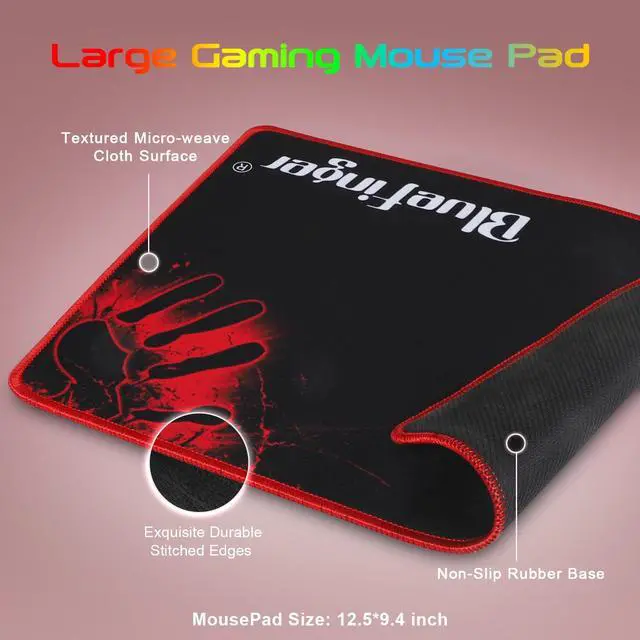 Alt view image 7 of 7 - RGB Gaming Keyboard and Backlit Mouse and Headset Combo, USB Wired Backlit Keyboard, LED Gaming Mouse Set, Headset with Microphone for Laptop PC Computer Game and Work (White & Pink)